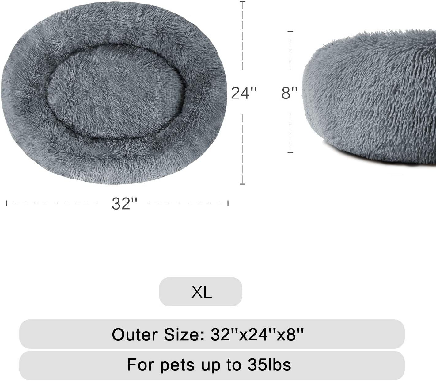 Dog Beds Calming Donut Cuddler, Puppy Dog Beds Large Dogs, Indoor Dog Calming Beds Large