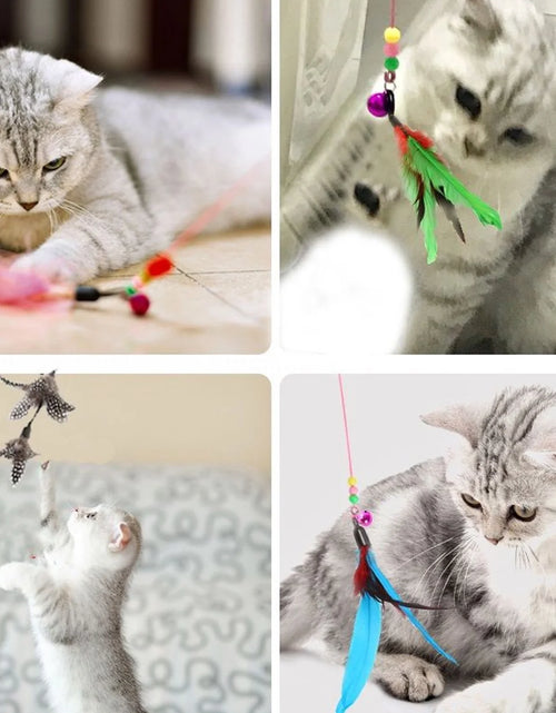 Load image into Gallery viewer, BT Bear 11 PCS Cat Feather Toy, Multiple Styles Feather Refills for Cat Toys, Replacement Feather Toy with Bell Refills, Interactive Catcher Teaser and Funny Exercise for Kitten or Cats
