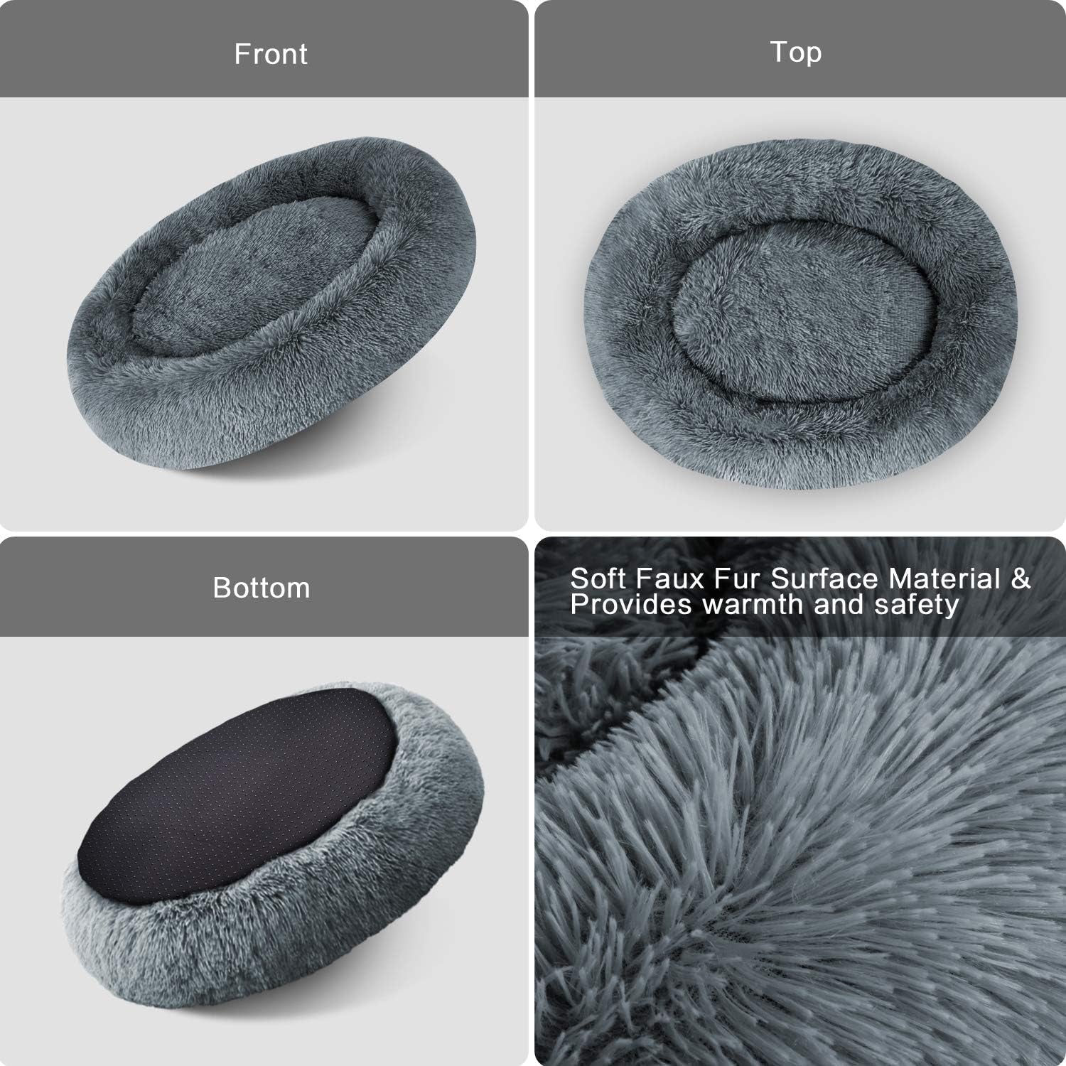 Dog Beds Calming Donut Cuddler, Puppy Dog Beds Large Dogs, Indoor Dog Calming Beds Large