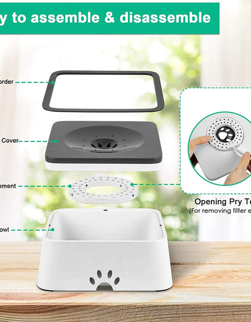 Load image into Gallery viewer, 2L Dog Water Bowl 70Oz Large Capacity No Spill Dog Bowl Cat Water Bowl with Eco-Friendly Material Slow Water Feeder Pet Water Dispenser Vehicle Carried Travel Water Bowl for Dogs, Cats &amp; Pets
