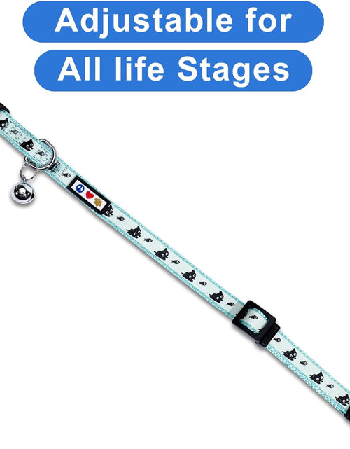 Load image into Gallery viewer, Glow in the Dark Cat Collar with Safety Buckle and Removable Bell Cat Collar Kitten Collar Cat Collar

